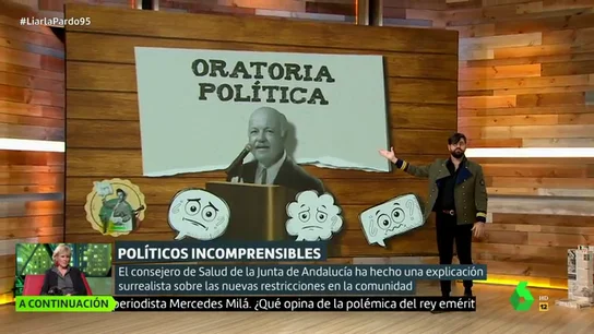 El presentador Manu Sánchez en Liarla Pardo. Manu Sánchez descifra el engorroso mensaje del consejero de Salud andaluz: "Si queréis ser más de seis, tu suegra tiene que mudarse contigo"