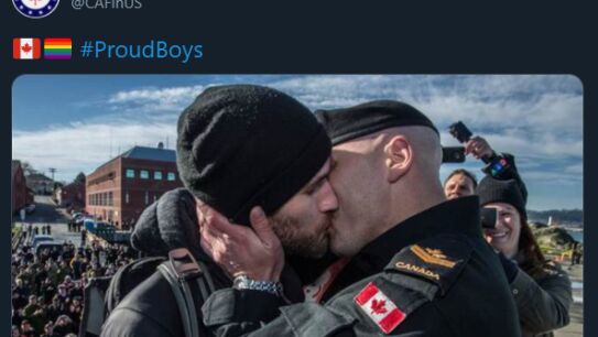Imagen publicada por el Ej&eacute;rcito de Canad&aacute; con el hashtag #ProudBoys