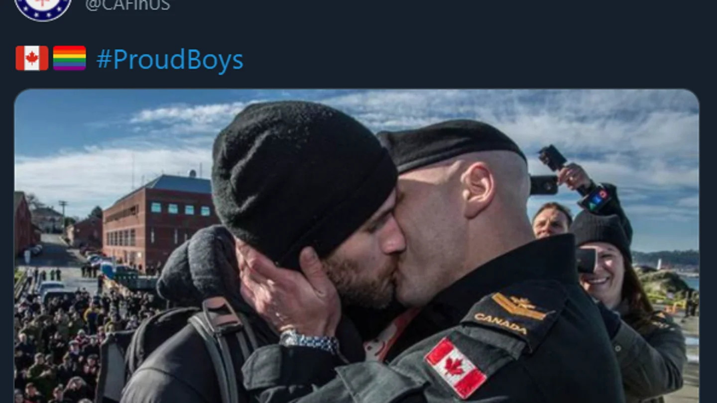 Imagen publicada por el Ejército de Canadá con el hashtag #ProudBoys Imagen publicada por el Ejército de Canadá con el hashtag #ProudBoys