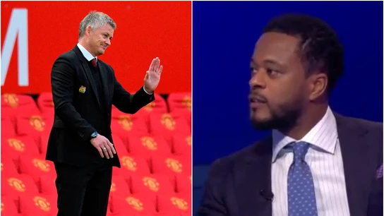 Ole Gunnar Solskjaer y Patrice Evra Ole Gunnar Solskjaer y Patrice Evra