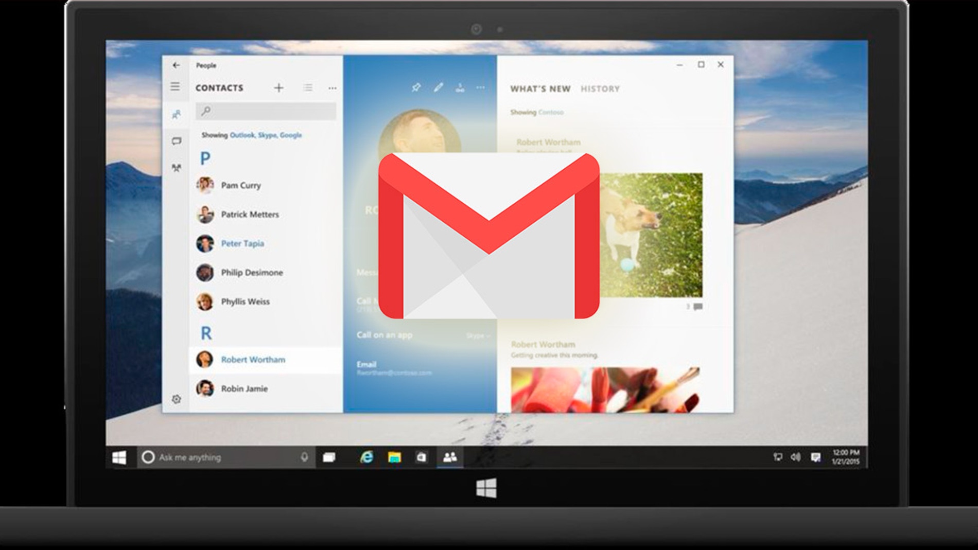 Windows 10 con Gmail