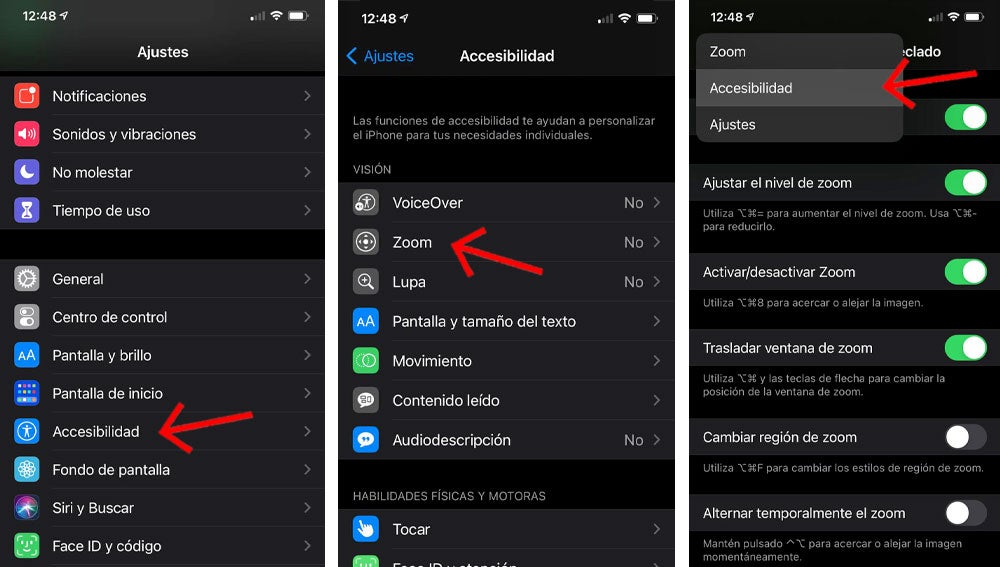 Navega rápidamente por los menús de ajustes de iOS 14.