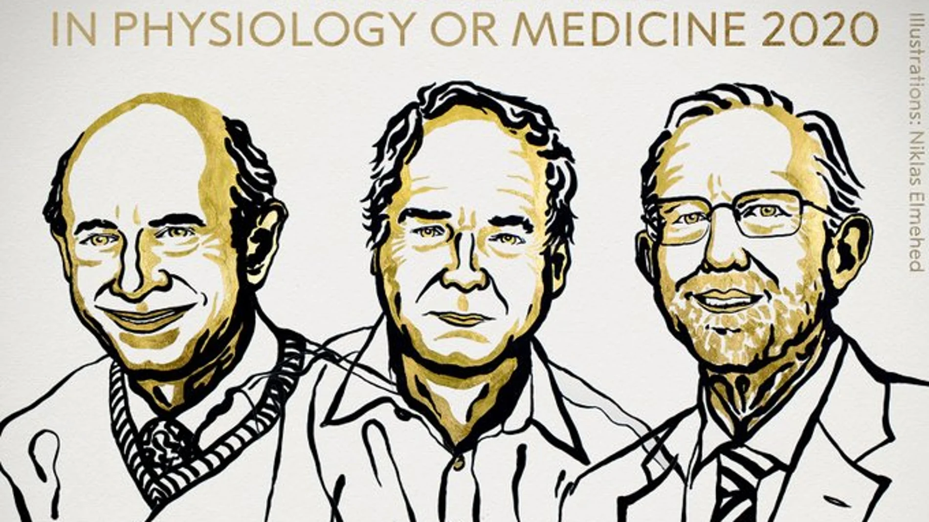 Harvey J. Alter, Michael Houghton y Charles M. Rice, ganadores del premio Nobel de Medicina 2020