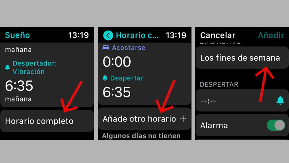 Crea otro franja horaria de control de sueño con tu Apple Watch.