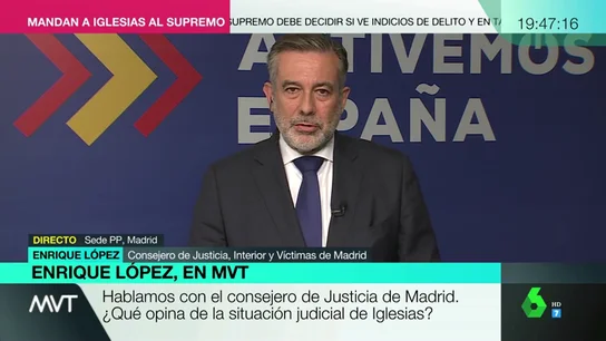 El consejero de Justicia de Madrid, Enrique López El consejero de Justicia de Madrid, Enrique López