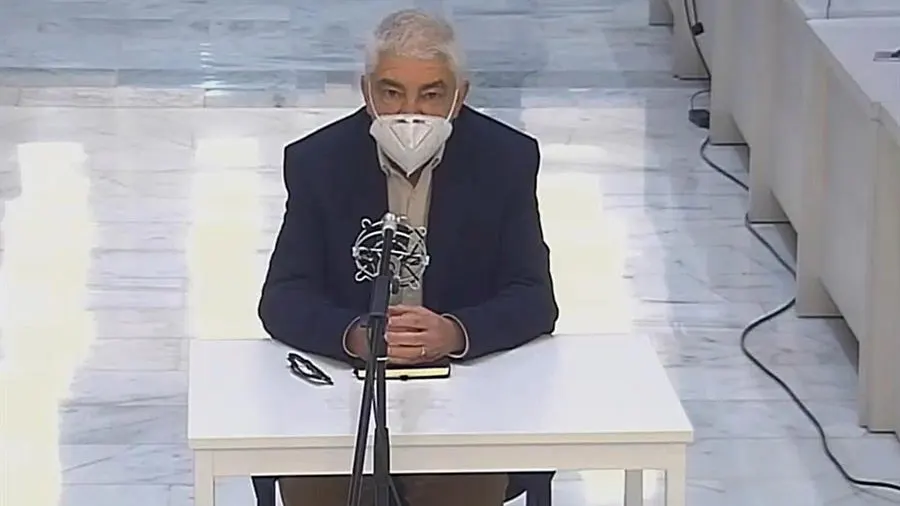 El expreso de ETA arrepentido José Miguel Latasa durante el juicio en su contra en la Audiencia Nacional de Madrid.