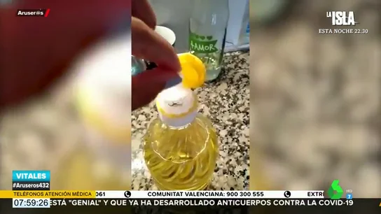 La función desconocida de la anilla de los tapones de las botellas de aceite La función desconocida de la anilla de los tapones de las botellas de aceite