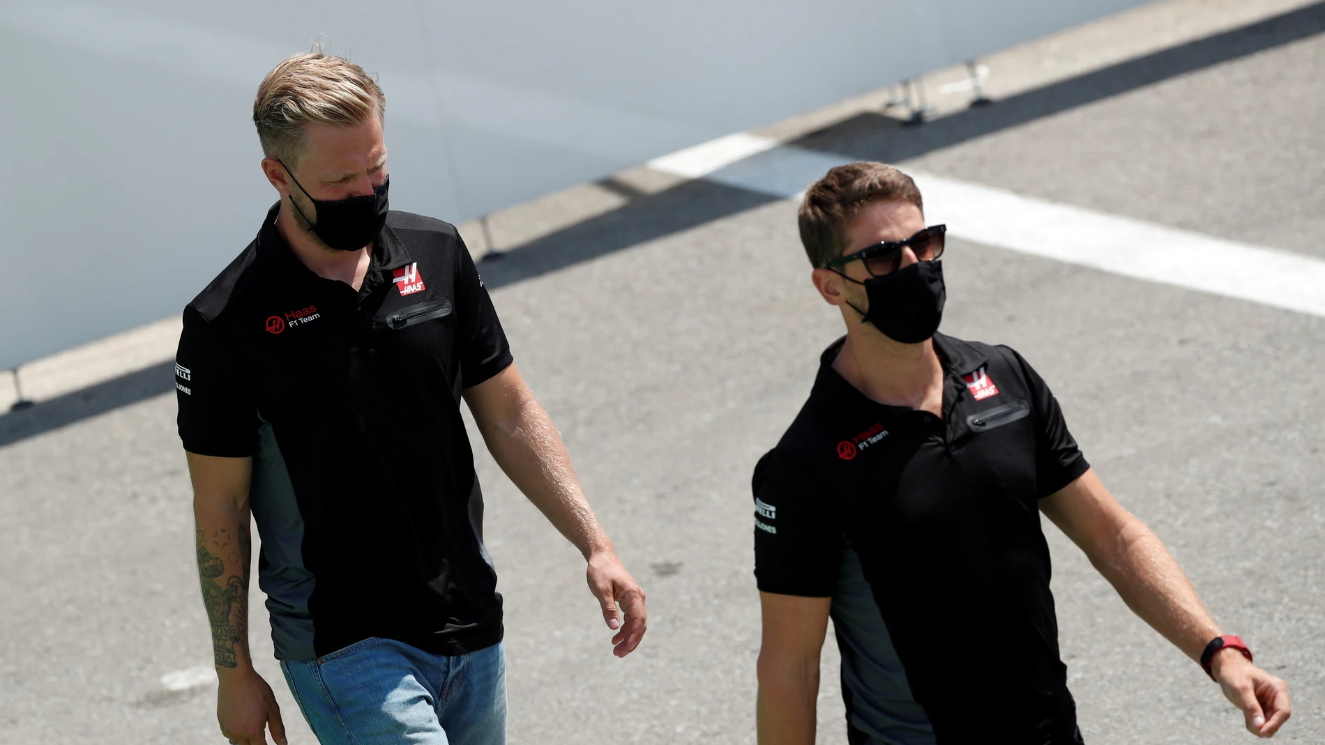 Grosjean y Magnussen, pilotos de Haas F1 Team