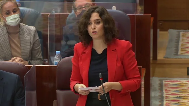 Isabel Díaz Ayuso en la Asamblea de Madrid