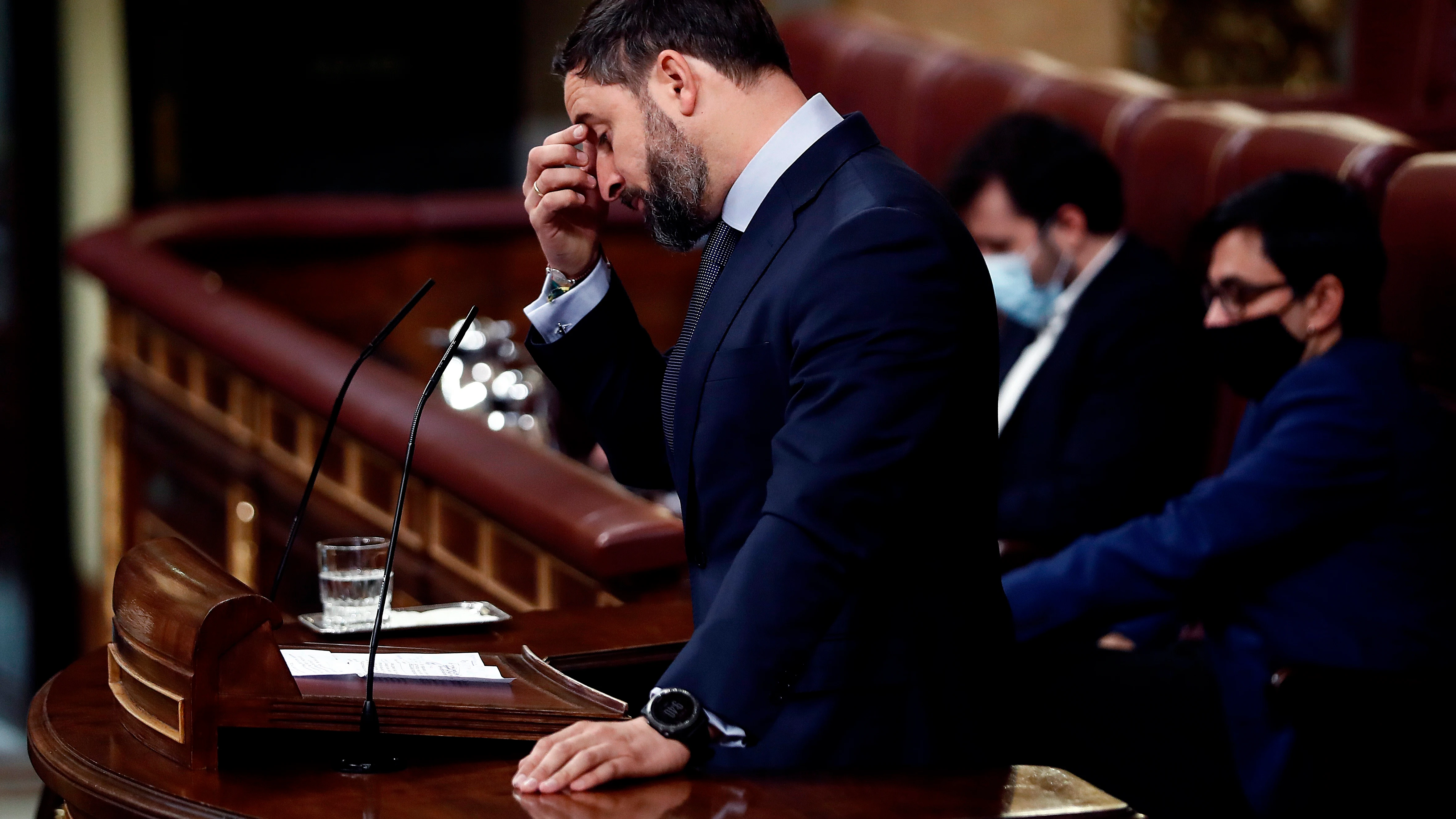 Santiago Abascal, presidente de Vox, en el Congreso de los Diputados