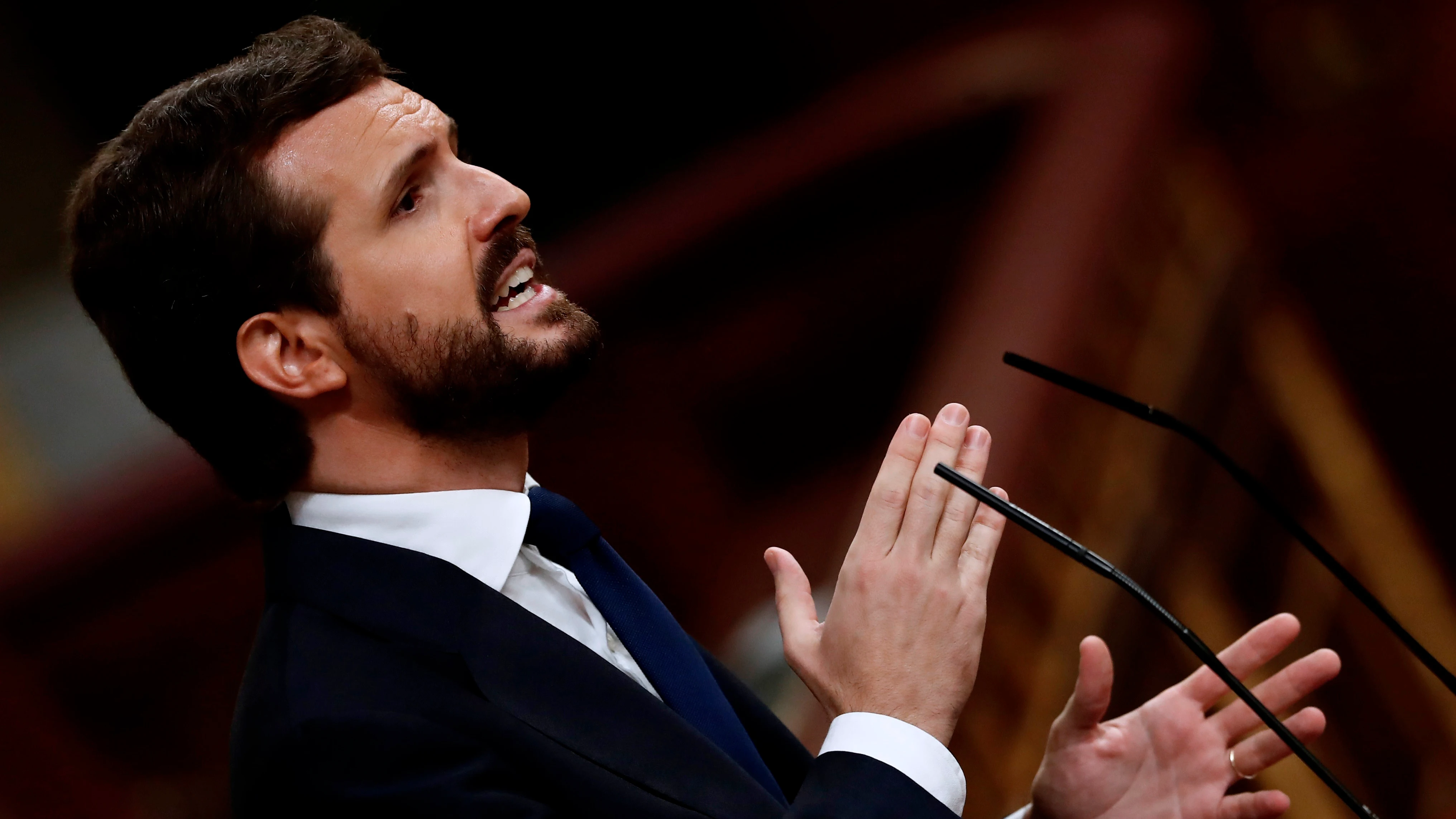 Pablo Casado durante su intervención en el Congreso