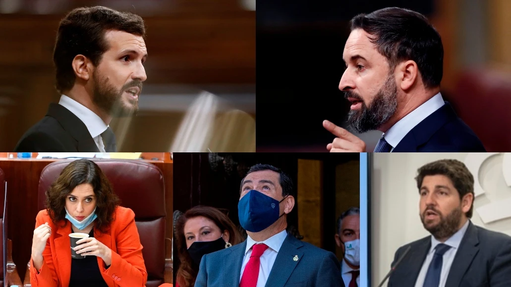 Casado, Abascal y los presidentes del PP