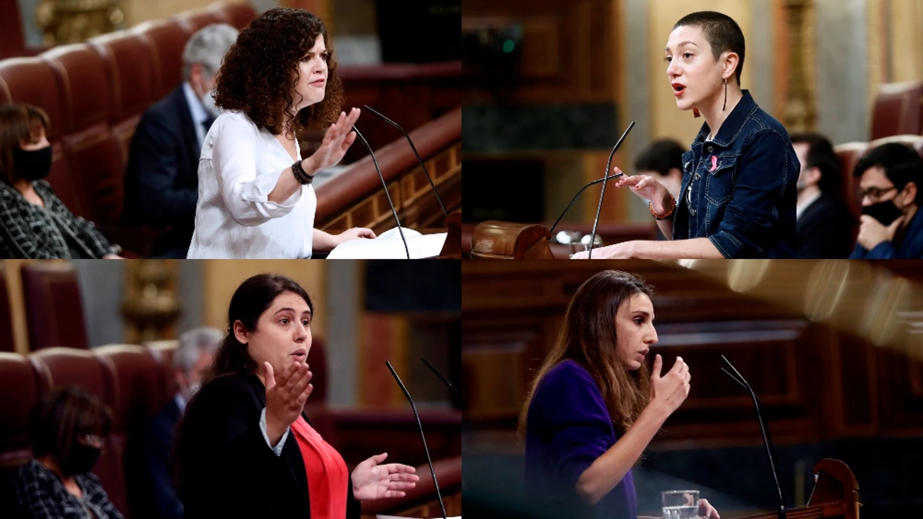 Las cuatro diputadas de Unidas Podemos contra las que ha arremetido Abascal