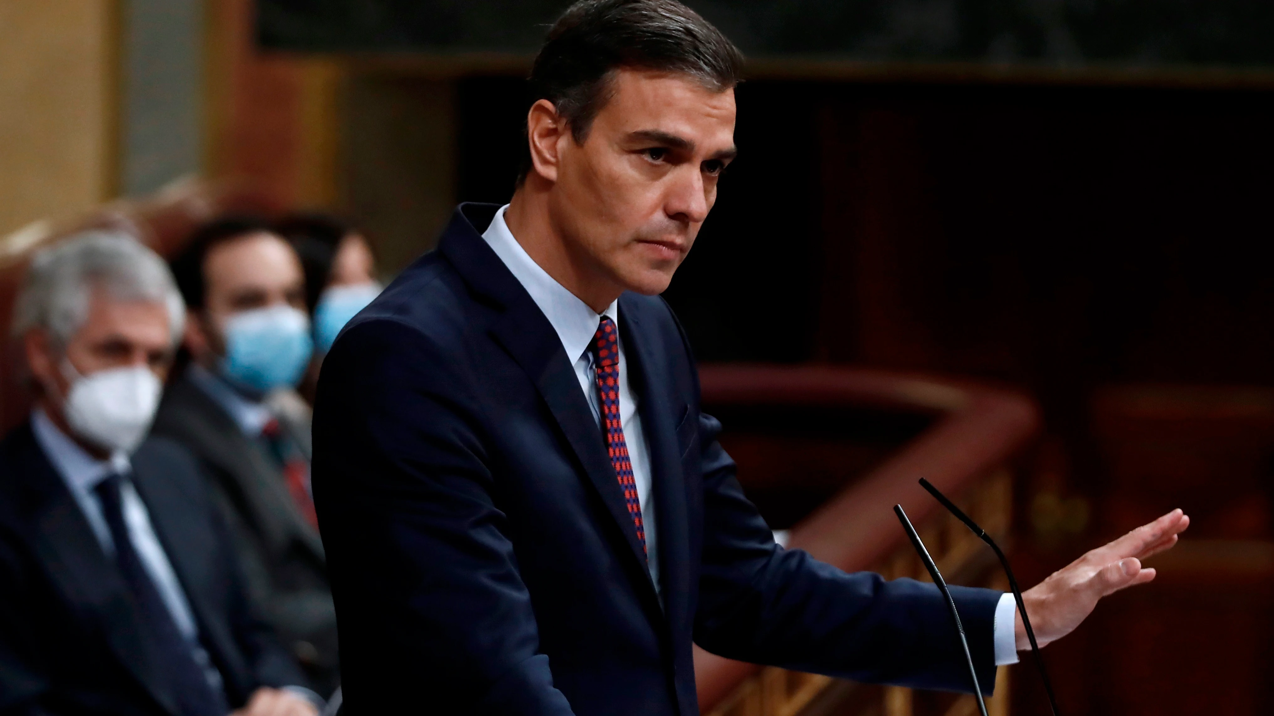 Pedro Sánchez durante su intervención en el Congreso de los Diputados