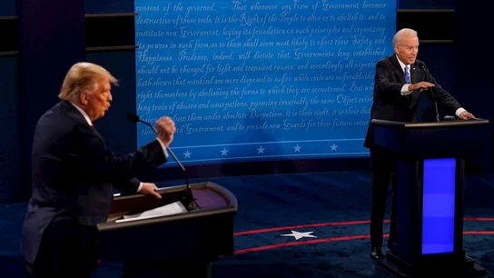 Trump y Biden en un momento del segundo debate Trump y Biden en un momento del segundo debate