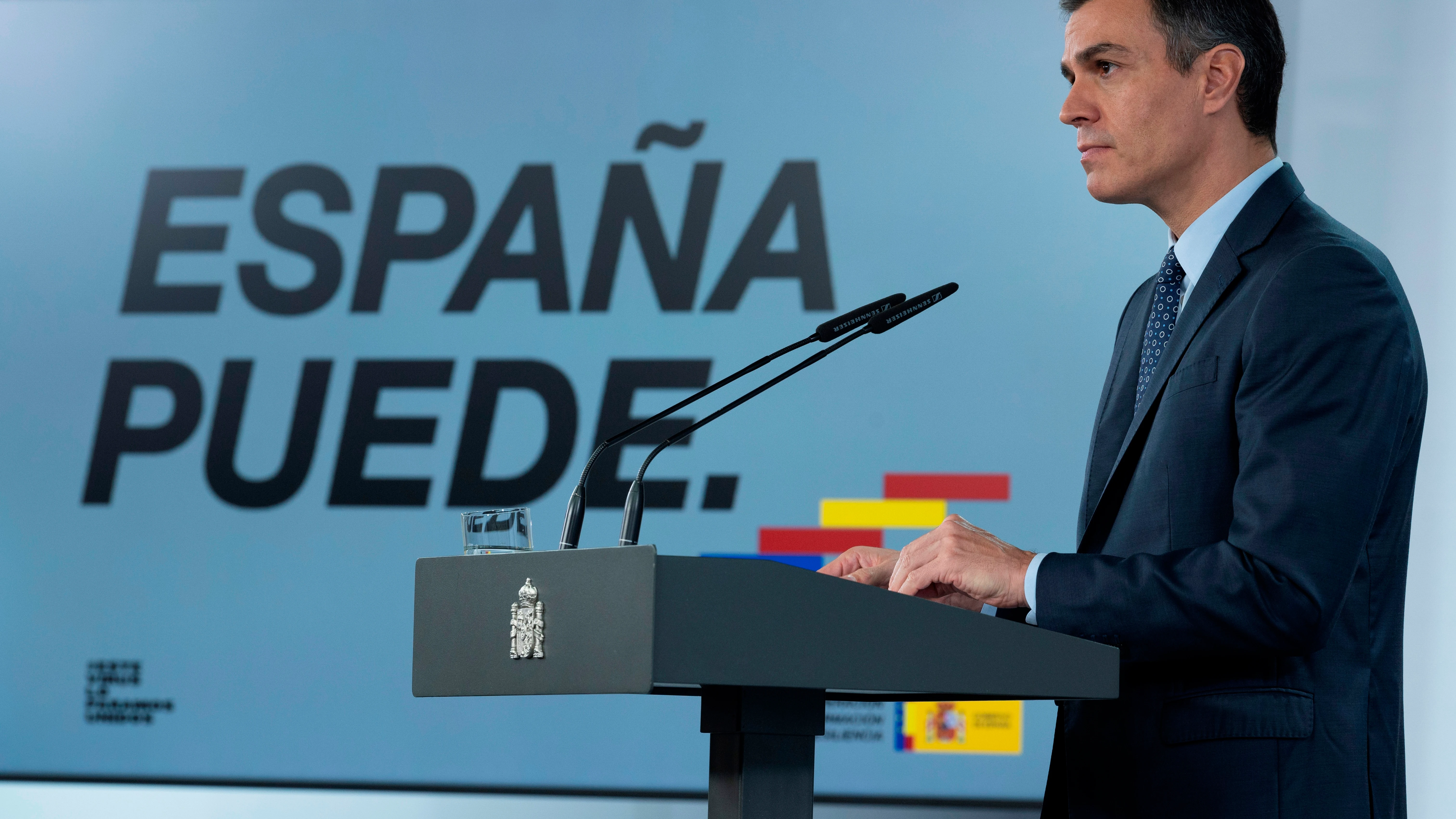 El presidente del Gobierno, Pedro Sánchez, en rueda de prensa