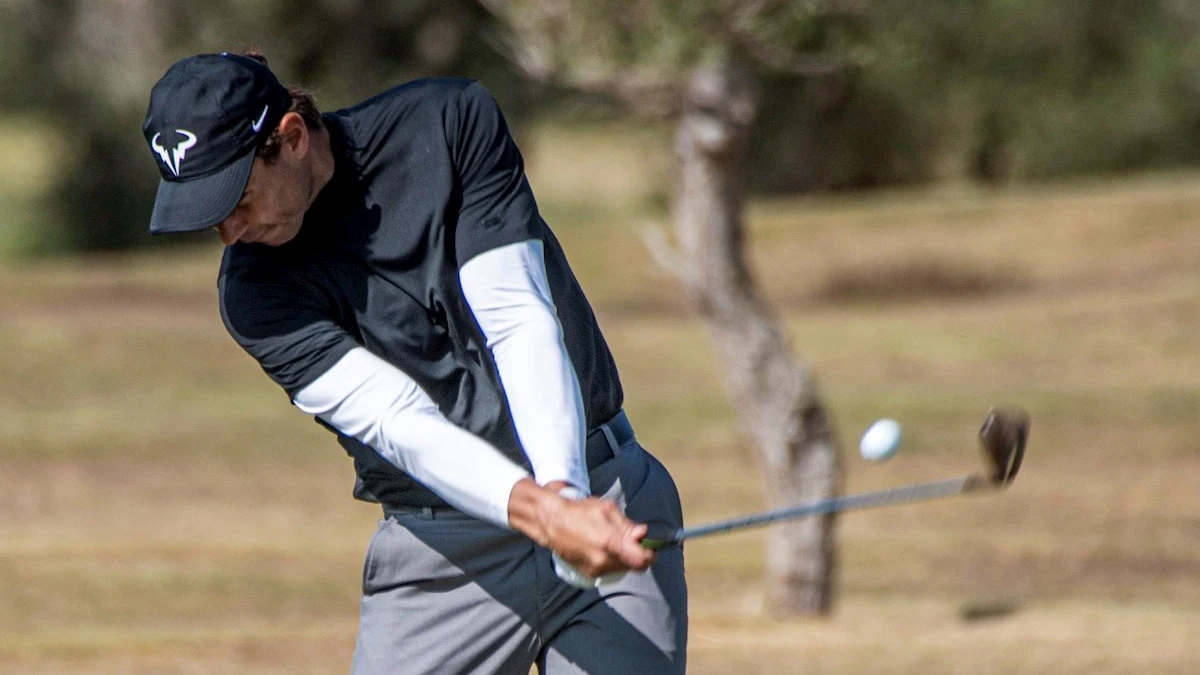 Rafa Nadal, en un torneo de golf