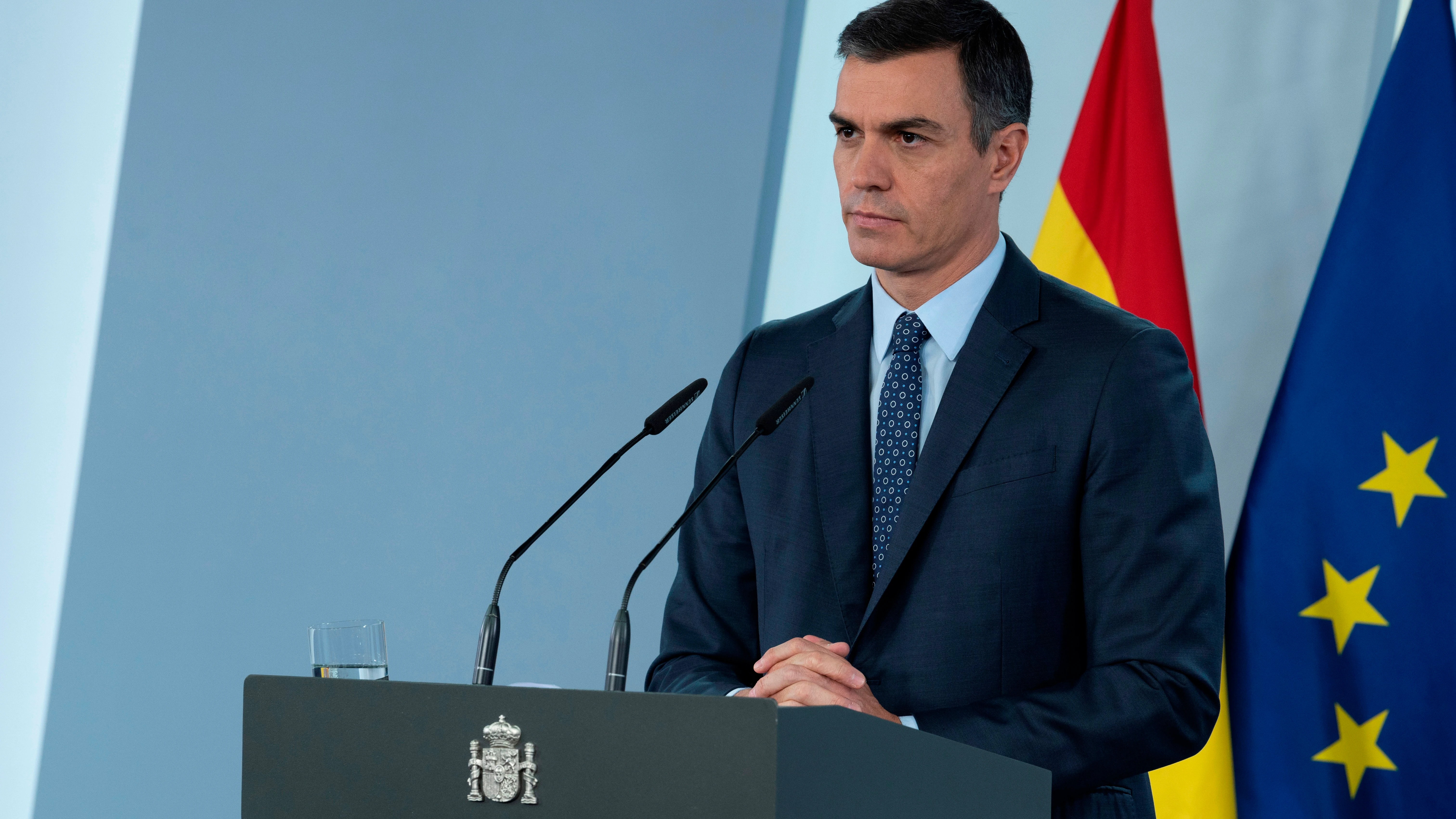 El presidente del Gobierno, Pedro Sánchez, en rueda de prensa