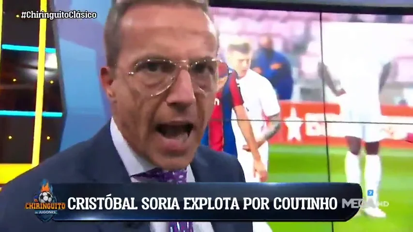 Cristóbal Soria, cabreado como nunca antes en 'El Chiringuito': "¡Coutinho, 180 millones y la echa fuera!"