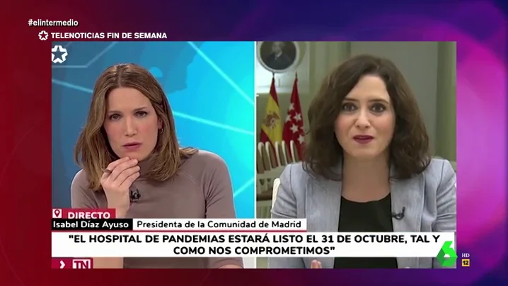 La reacción de Ayuso en su defensa del nuevo hospital que lo hacen todavía más surrealista