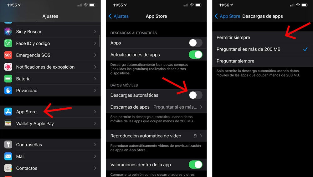Desactiva los datos móviles a la hora de actualizar apps de iPhone.