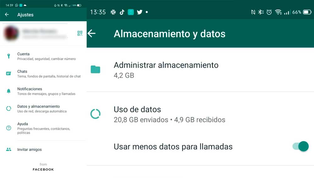 Reduce el consumo de datos en llamadas de WhatsApp