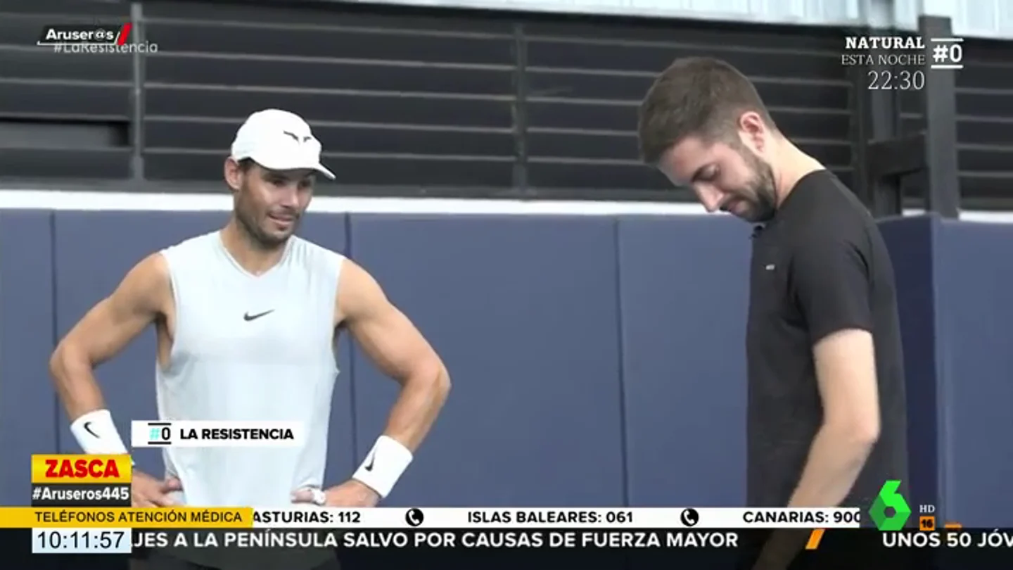 El corte de Rafa Nadal que descoloca a David Broncano tras jugar contra él en 'La Resistencia' El corte de Rafa Nadal que descoloca a David Broncano tras jugar contra él en 'La Resistencia'