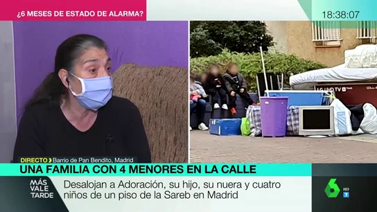 El mensaje a los políticos de Adoración, desahuciada con cuatro nietos, en invierno y en una pandemia: "Que actúen" El mensaje a los políticos de Adoración, desahuciada con cuatro nietos, en invierno y en una pandemia: "Que actúen"