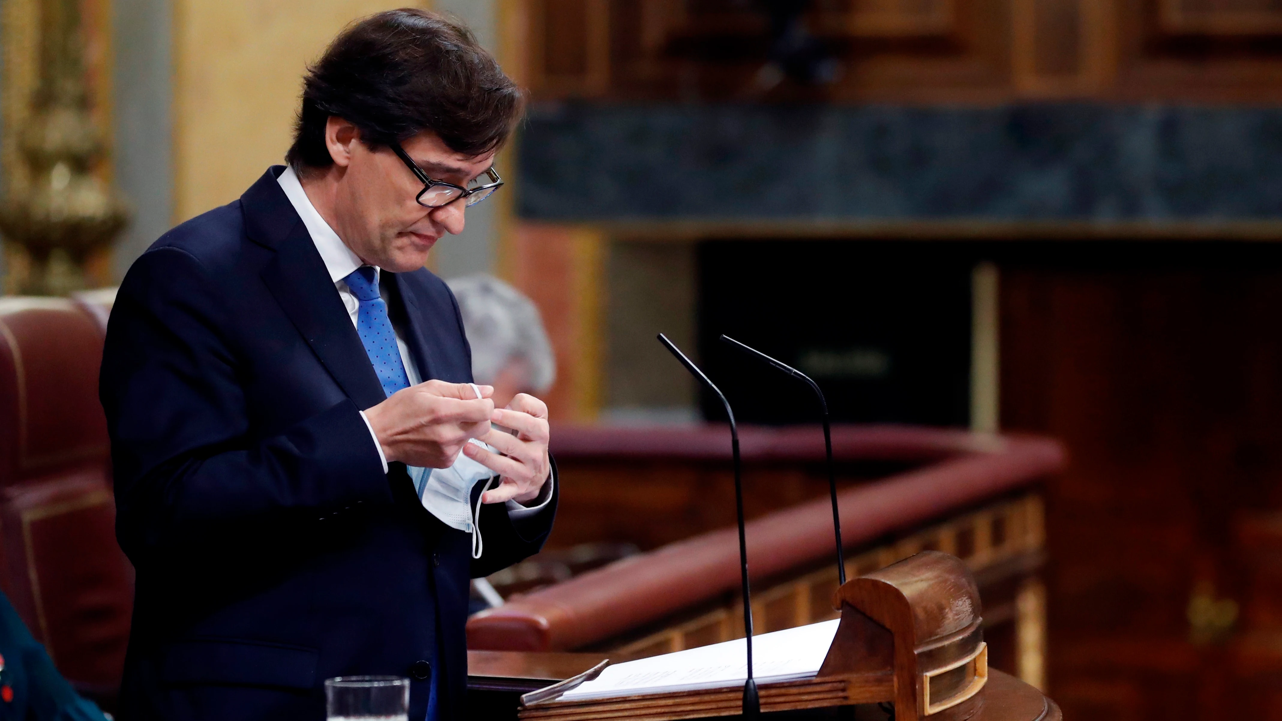 El ministro de Sanidad, Salvador Illa, en una intervención en el Congreso