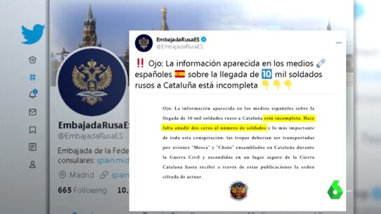 La Embajada de Rusia responde sobre la oferta de 10.000 soldados para Catalu&ntilde;a: "Faltan dos ceros"