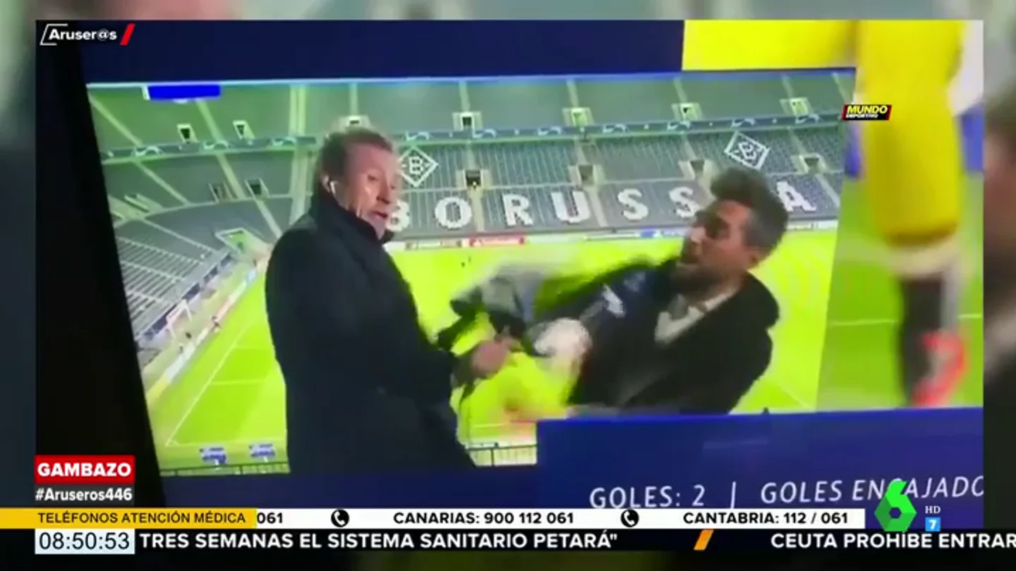 El accidente de Jorge Valdano tras el partido entre el Borussia Mönchengladbach y el Real Madrid El accidente de Jorge Valdano tras el partido entre el Borussia Mönchengladbach y el Real Madrid