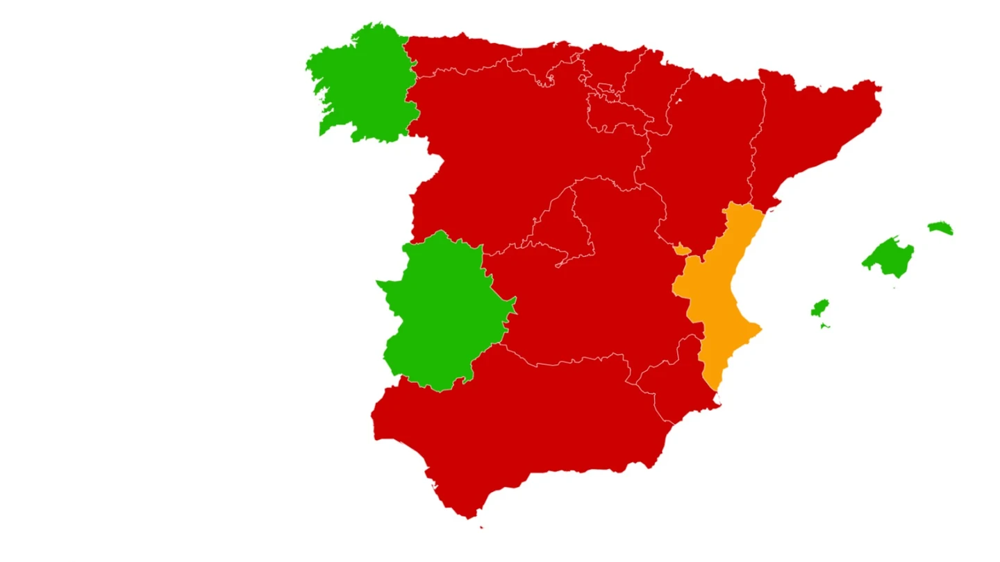 Mapa de confinamientos por CCAA Mapa de confinamientos por CCAA