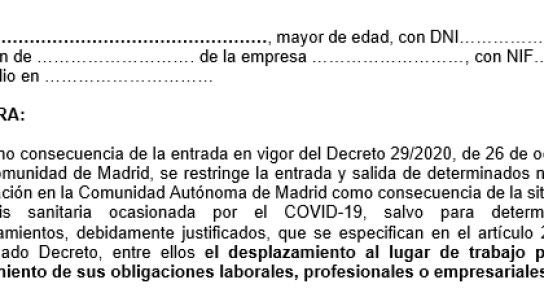 Descarga el certificado de movilidad por COVID-19 v&aacute;lido para tu comunidad