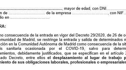 Descarga el certificado de movilidad por COVID-19 válido para tu comunidad