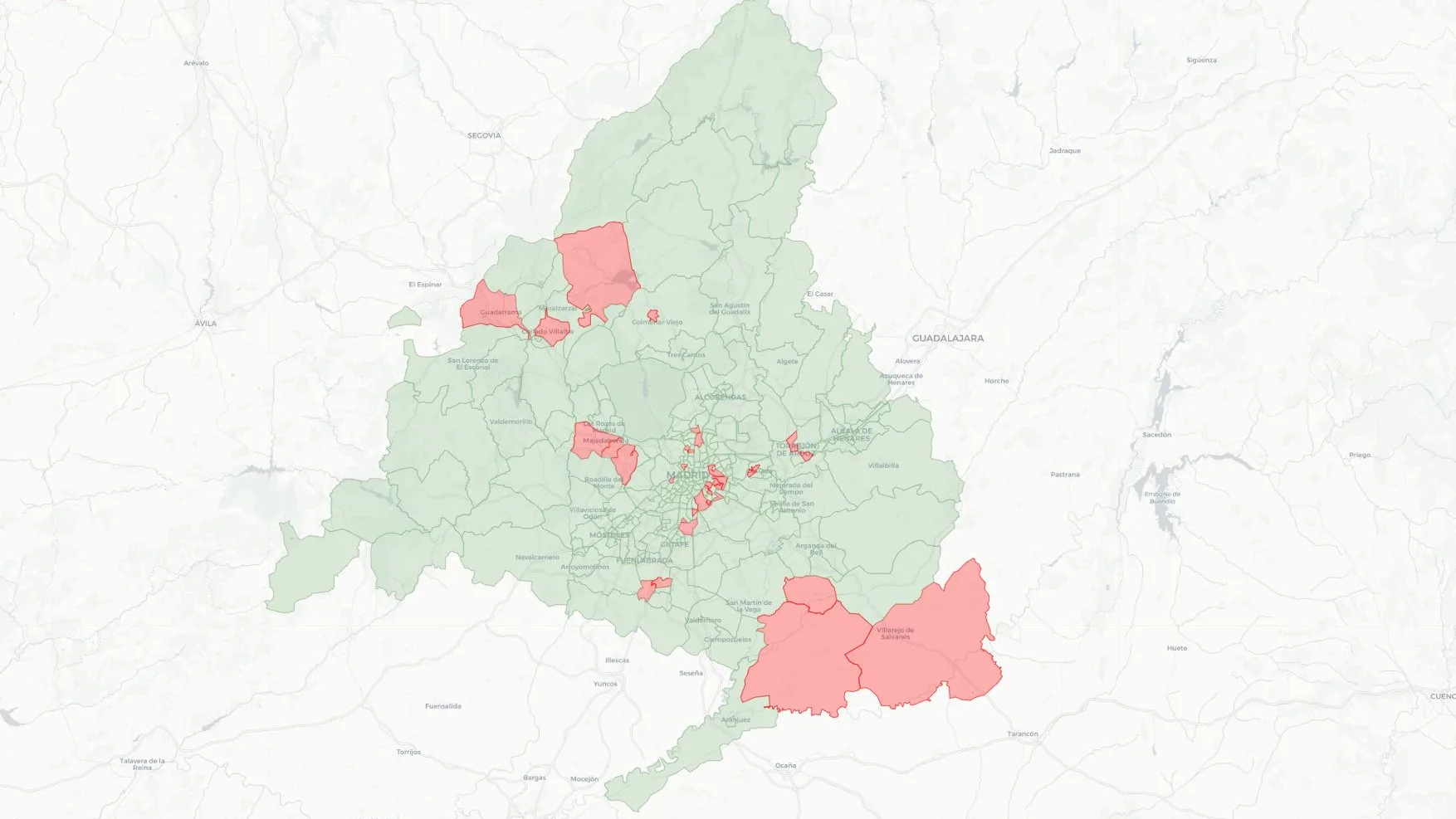 35 zonas sanitarias con restricciones en Madrid