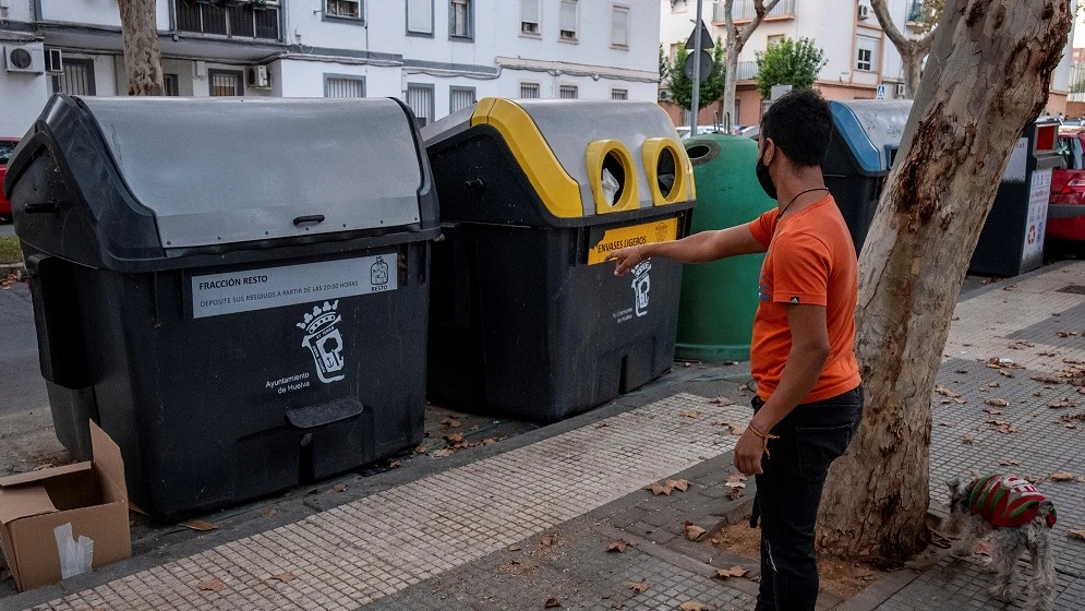 Imagen del lugar donde se ha encontrado una cabeza humana en Huelva