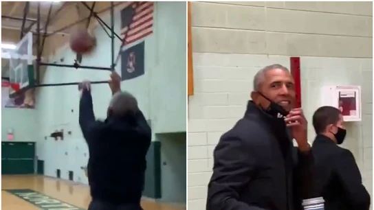 Barack Obama y su espectacular triple Barack Obama y su espectacular triple