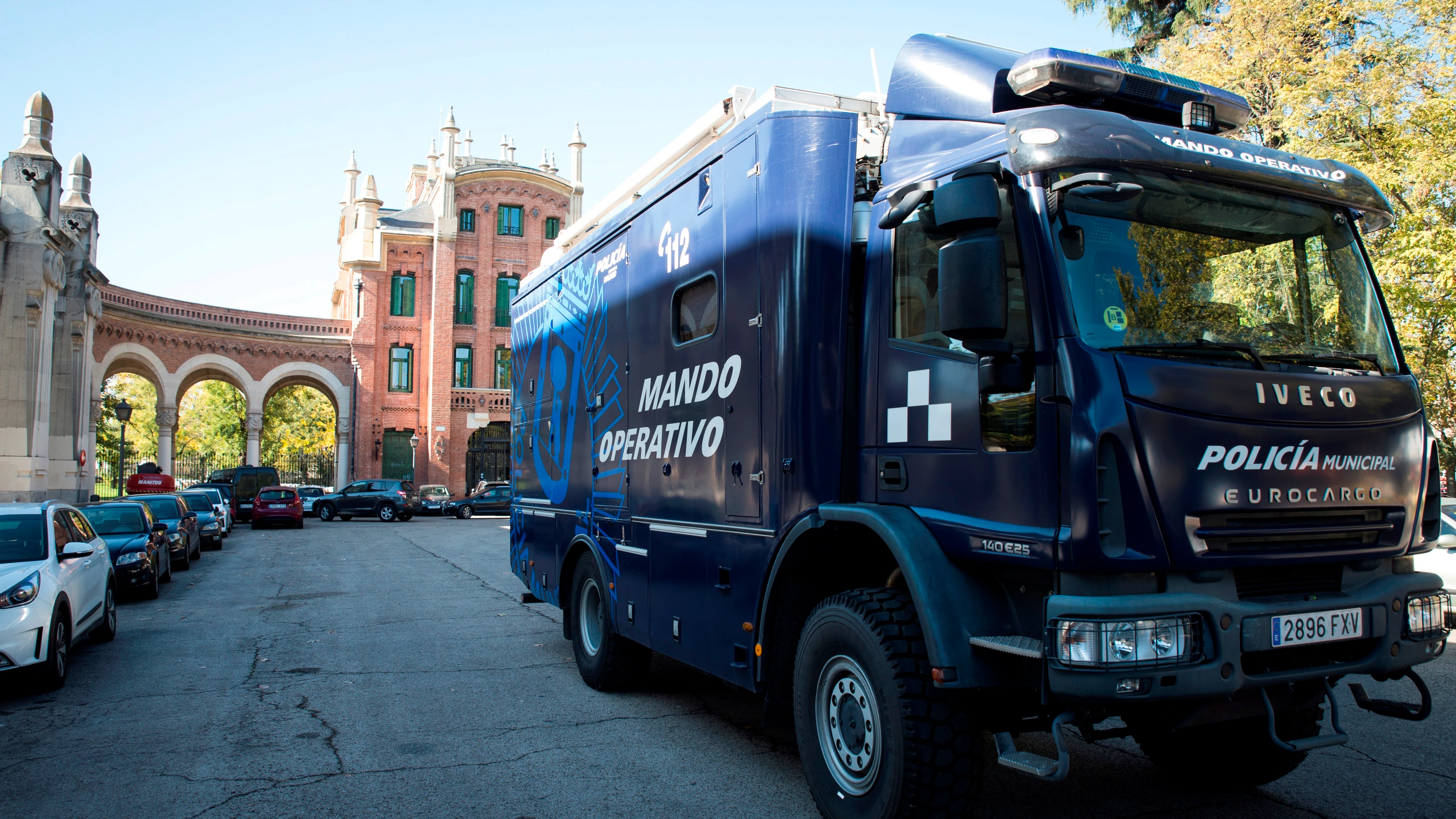 Efectivos de la Policía de Madrid, en La Almudena