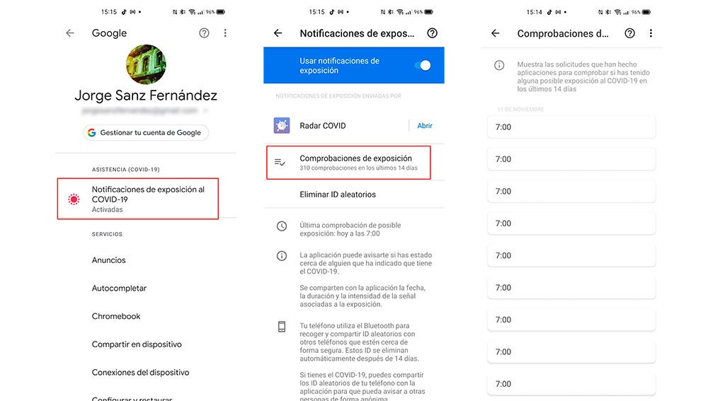 Comprobando las consultas de información