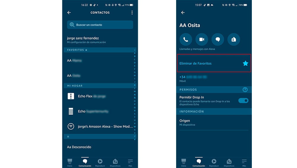 Eligiendo los favoritos de Alexa