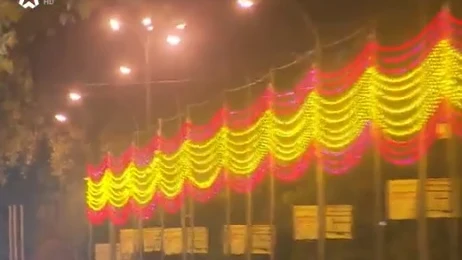 Imágenes de la prueba de iluminación emitidas por Telemadrid