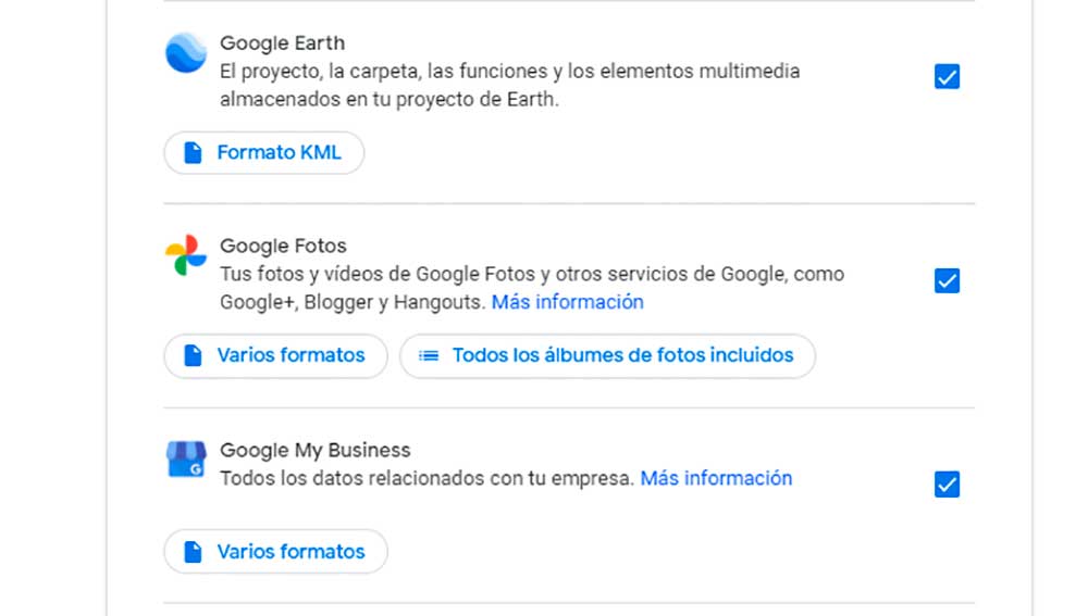 Exportando las fotos de Google Fotos