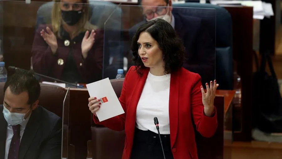 Isabel Díaz Ayuso en la Asamblea de Madrid