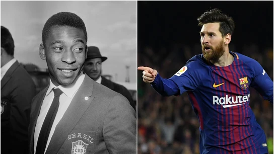 Pelé y Leo Messi Pelé y Leo Messi