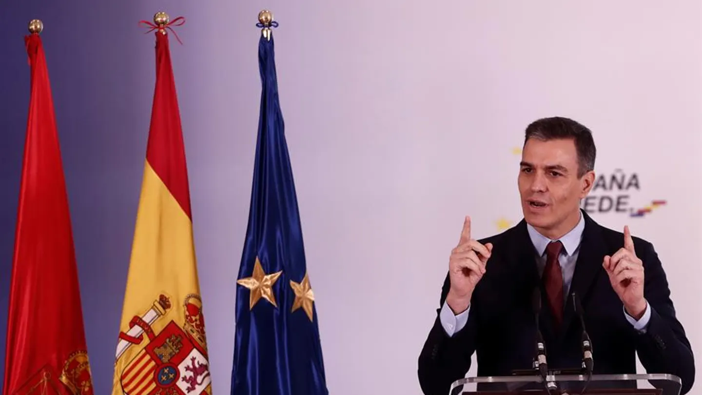 El presidente del Gobierno, Pedro Sánchez, durante su intervención El presidente del Gobierno, Pedro Sánchez, durante su intervención
