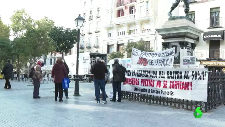 Imagen de la zona donde tiene lugar el Rastro de Madrid