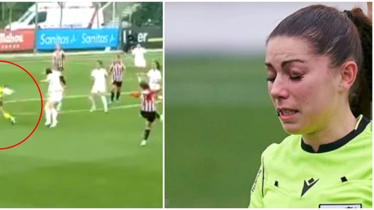 La colegiada Sara Fernández recibe un fuerte balonazo en la cara La árbitra ha recibido una ola de comentarios machistas después de verse las imágenes