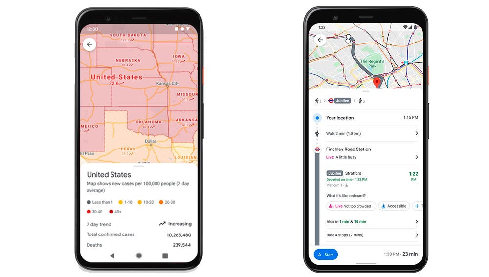Novedades de Google Maps sobre el COVID-19