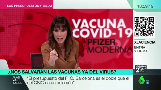 El alegato de Mamen Mendizábal a favor de invertir el 2% en Ciencia: "No puede ser que un equipo de fútbol doble el presupuesto" El alegato de Mamen Mendizábal a favor de invertir el 2% en Ciencia: "No puede ser que un equipo de fútbol doble el presupuesto"