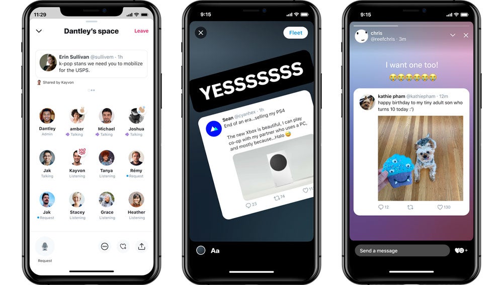 Nuevos Twitter 'fleets'.